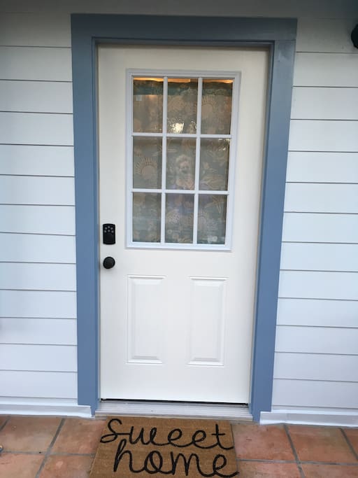 Welcome Home. Keypad entry.