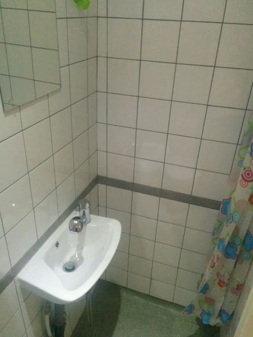 wet-room with sink set up