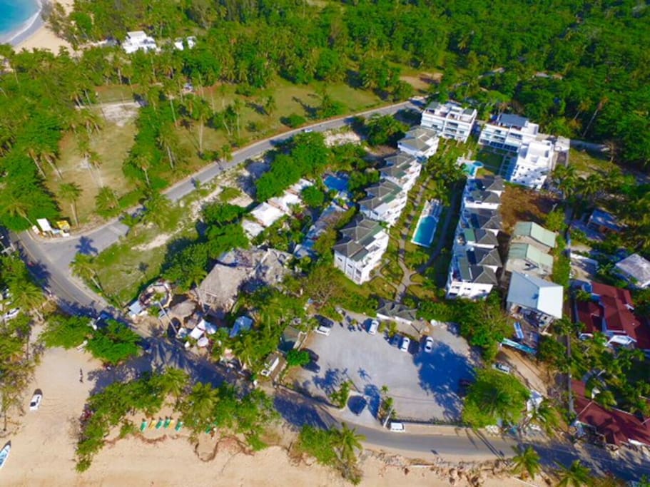 View of compound directly across from the beach