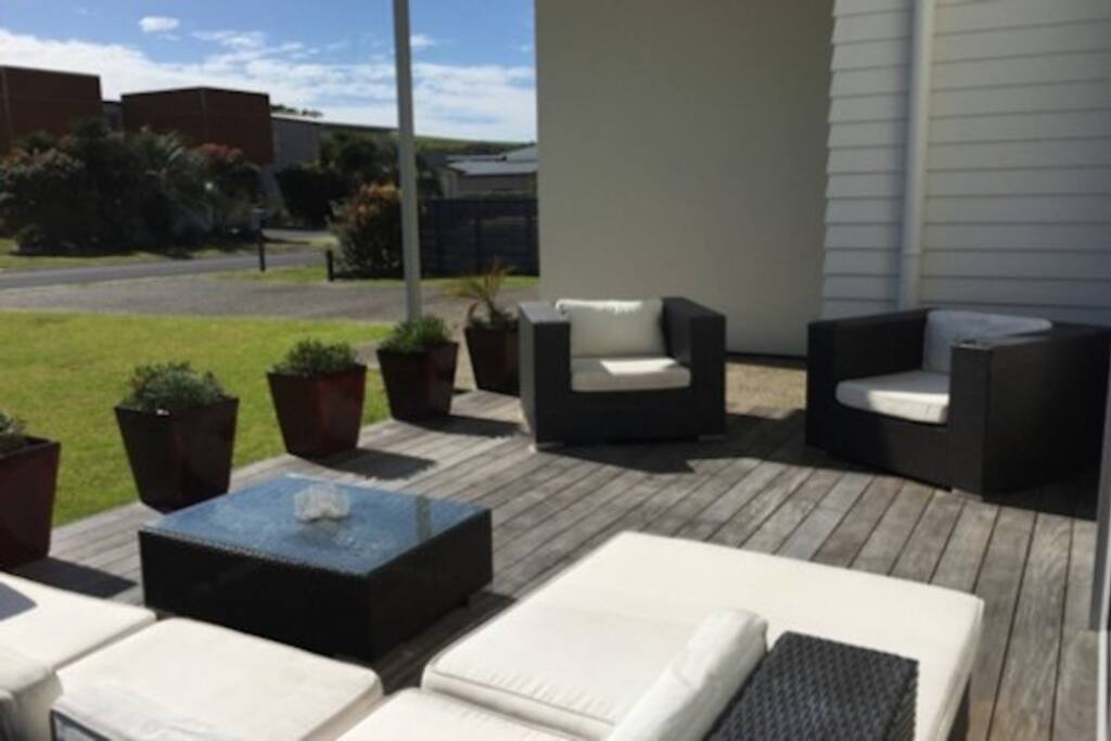 Front deck - Omaha Beach bach or holiday home