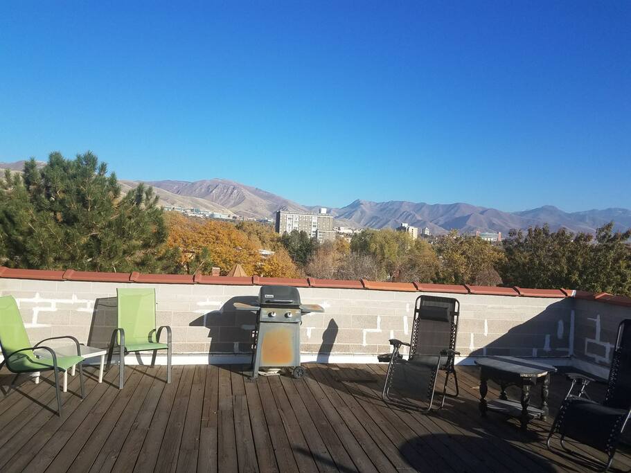 the rooftop patio
