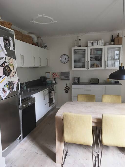 The diningroom and kitchen