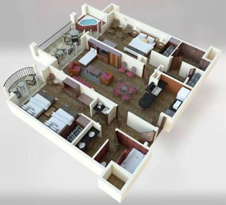Floor plan de la villa.