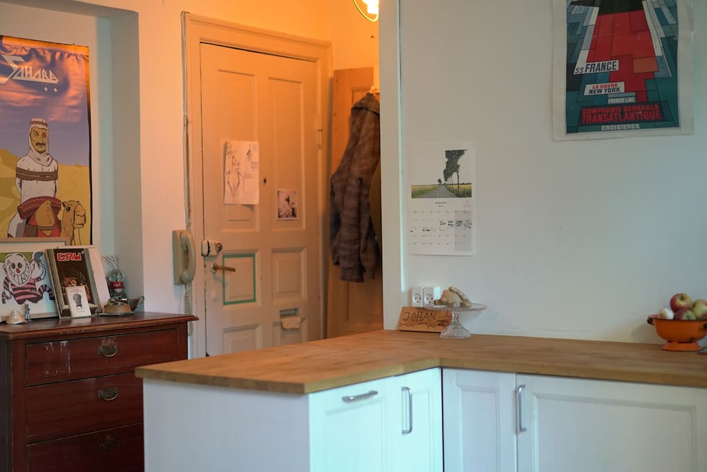 Entry way leads directly into the open kitchen / living room.