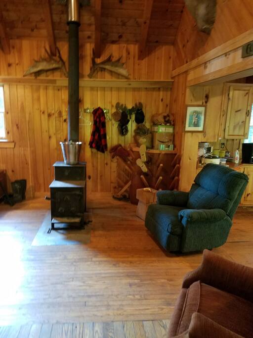 Cast Iron woodstove with a Renai gas stove as a back up