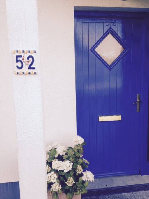 Front door with flowers!