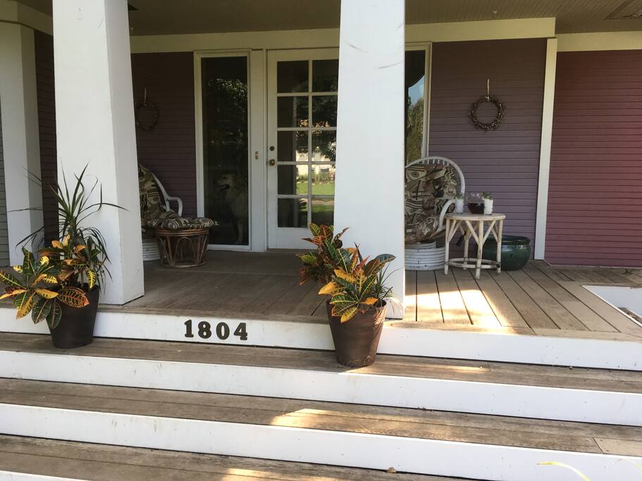 Front entry to our home. Ring doorbell when you arrive before 9 pm and knock softly if you arrive later. After you are greeted you are free to come and go as you please.