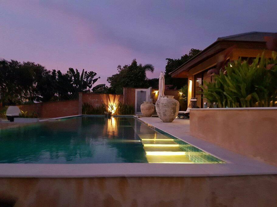 View from the lower deck of swimming pool.