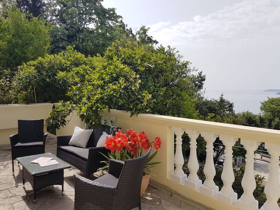 terrace with sea view