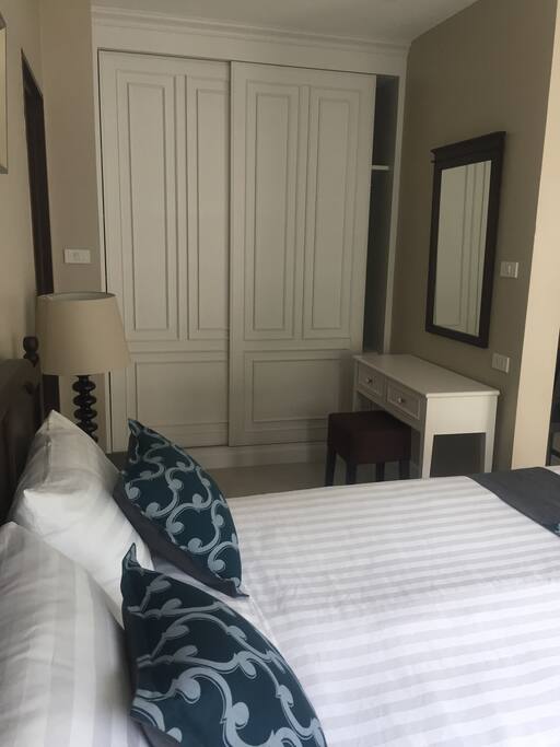 large wardrobe and dressing area