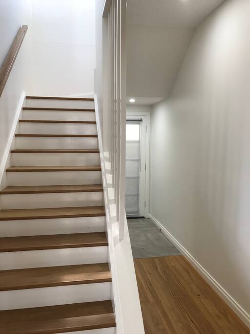 As you enter, walk upstairs to your private retreat