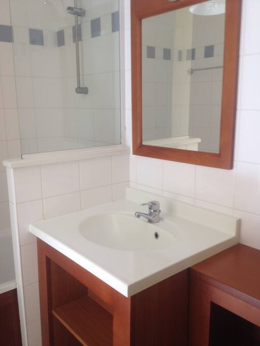 Salle de bain avec baignoire