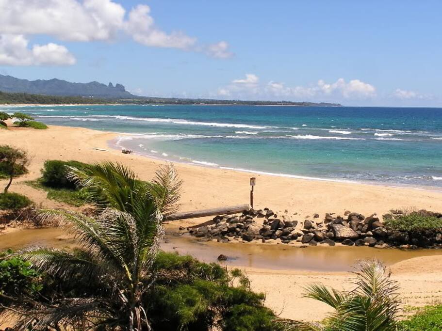 Beach area in front of property