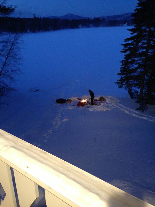 Campfires on a cold winter's night.