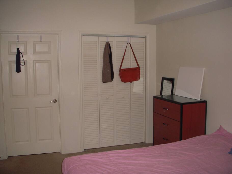 Spacious closet and lots of drawer space.