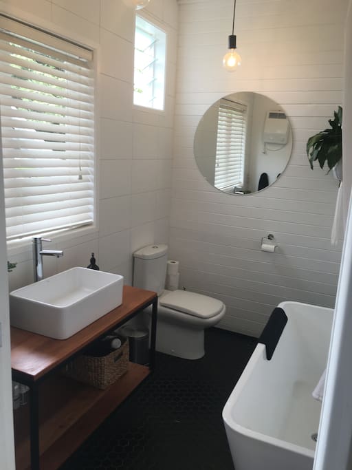 Modern new Bathroom with shower and bath