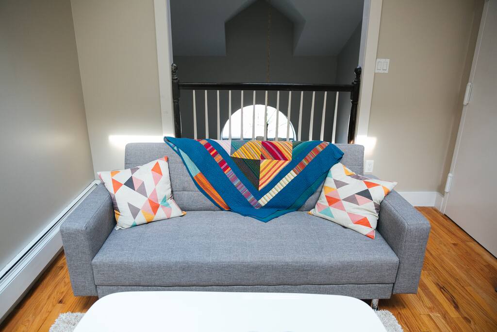 Cozy up with a book, watch a show, or take a nap on the sofa-bed.