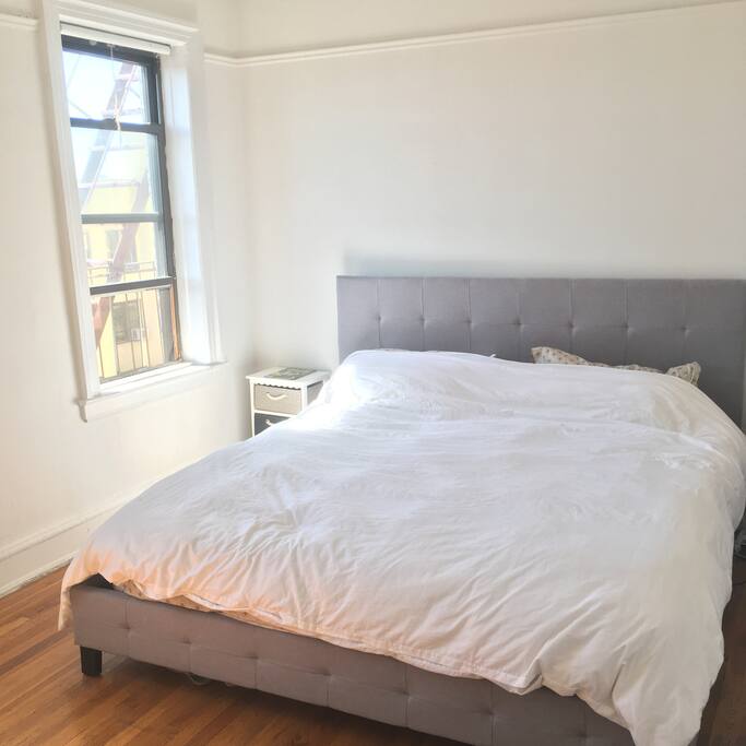 Bedroom facing east with lots of sunlight