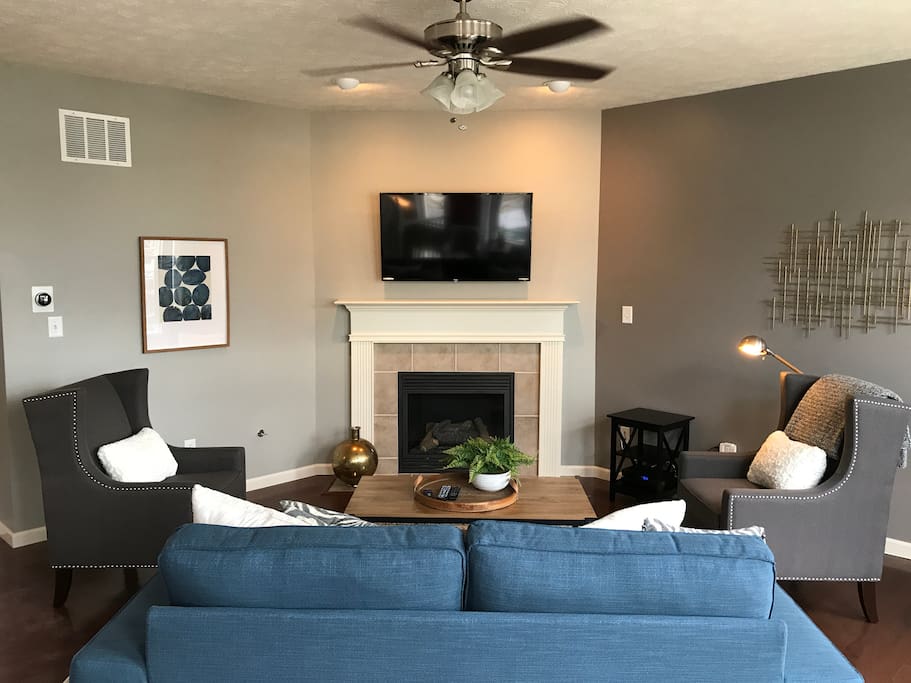 Cozy living room with fireplace