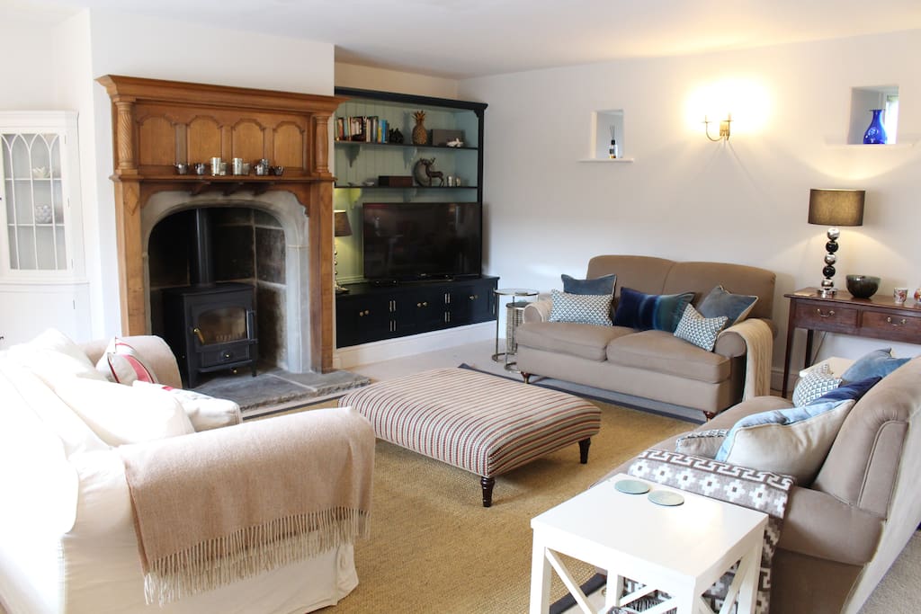 Sitting room with log burner