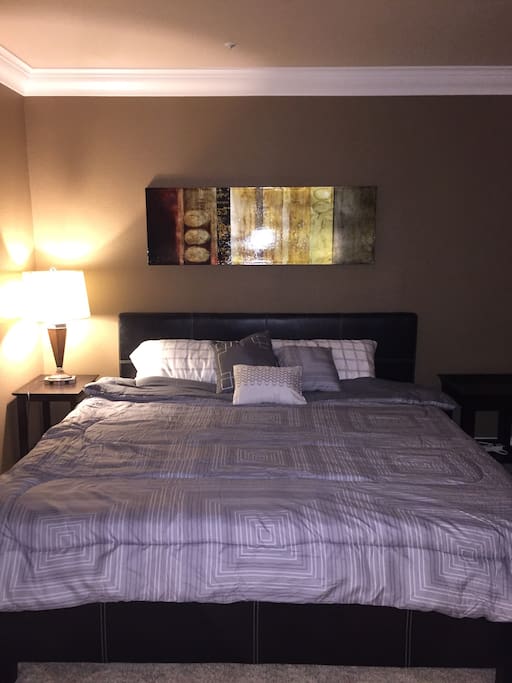Luxurious Memory Foam King Sized Bed. This will be one of the most comfortable beds you will ever sleep on.