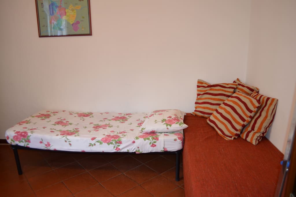 Single Bed. Two single beds can be combined for couples.