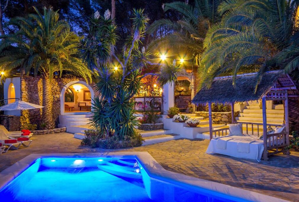 Pool Area and Bar at Night