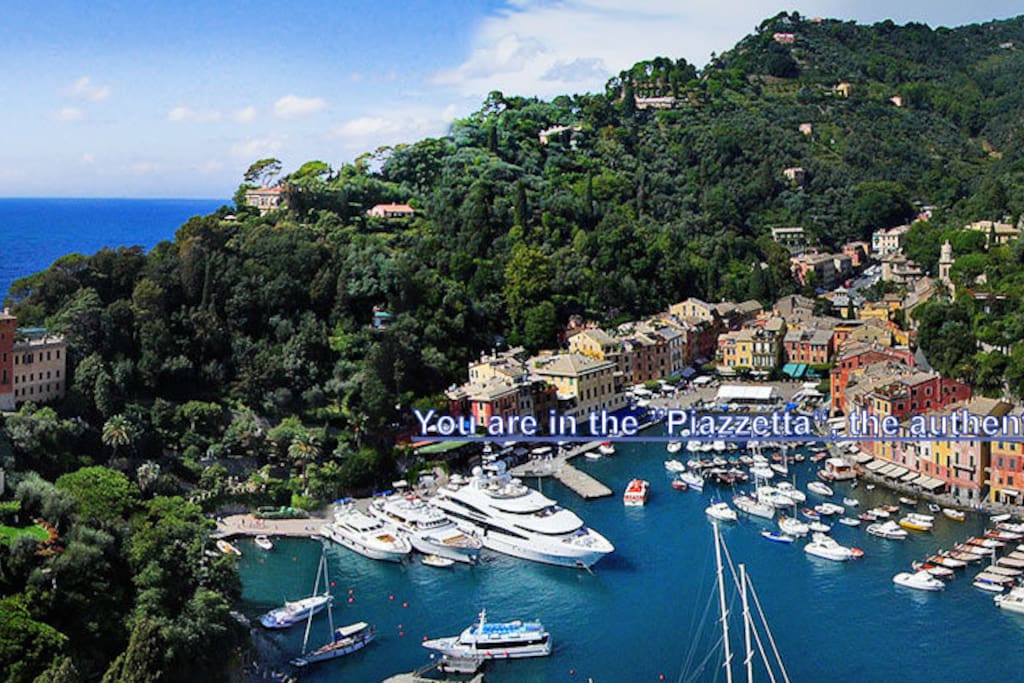 View of Portofino and its "Piazzetta" where the house il located.