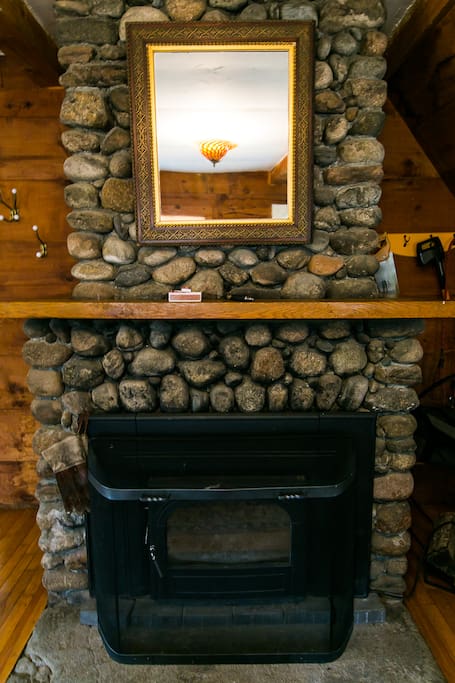 Riverstone Fireplace with glass/woodstove insert