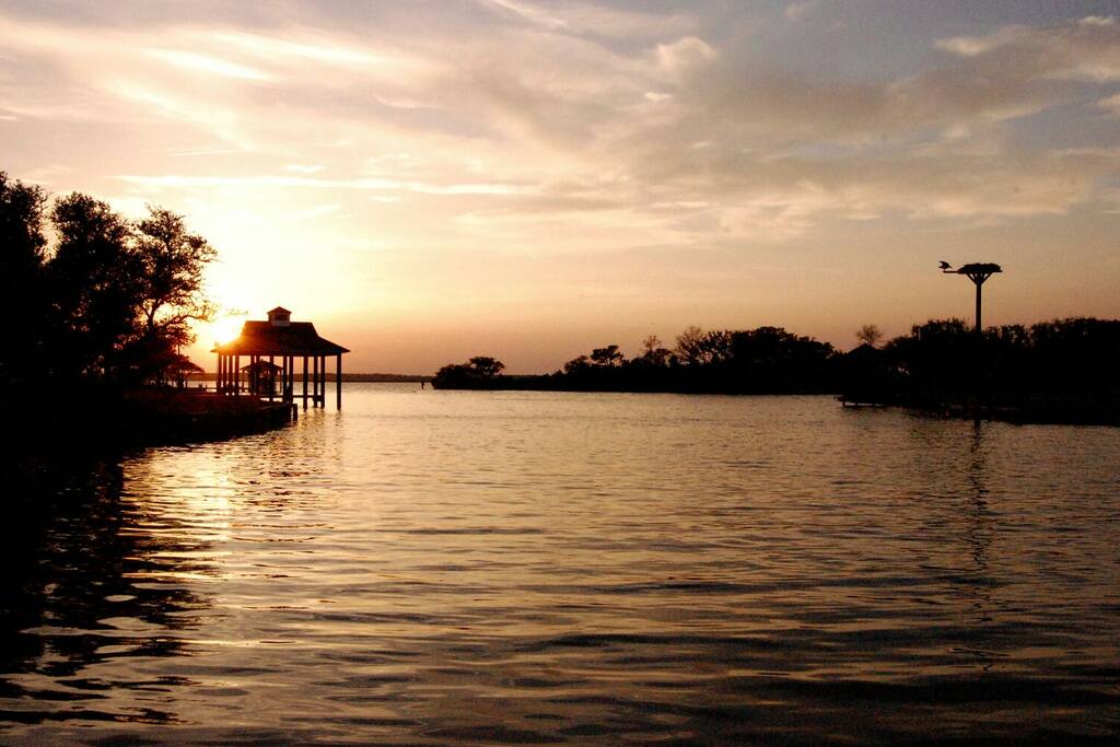 gorgeous sunsets, bird sanctuary , ospreys, herons, hawks, etc