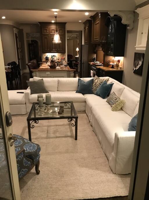 spacious great room and kitchen