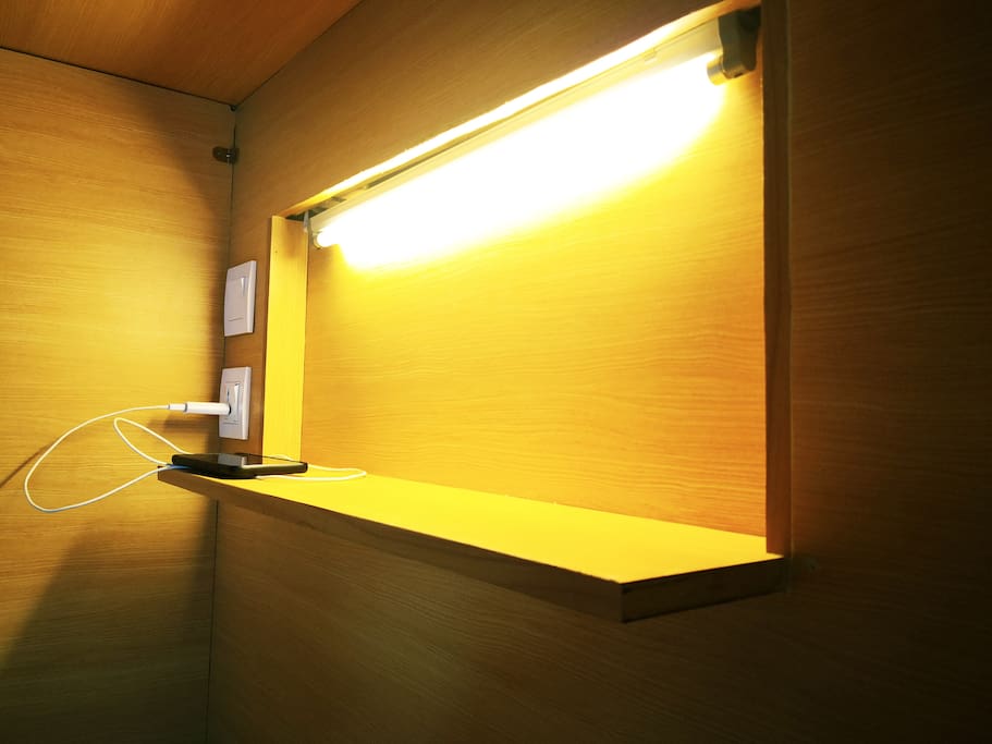 The bedside light and charger