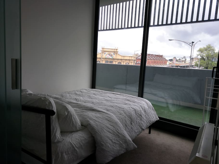 Light filled bedroom overlooking the city