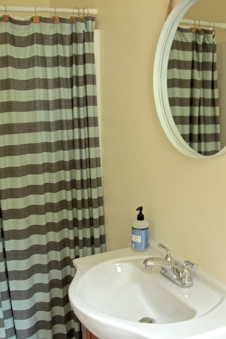 Bathroom with stand up shower