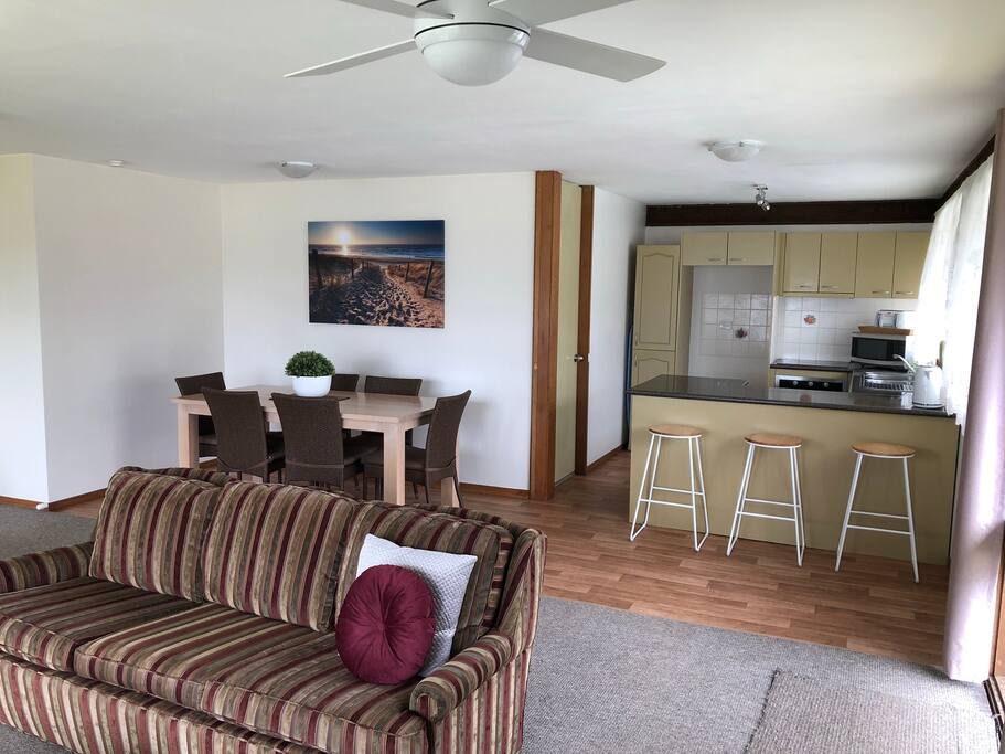 Enjoy the view and sea breeze in this light airy space.