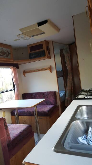 bunk beds at the back