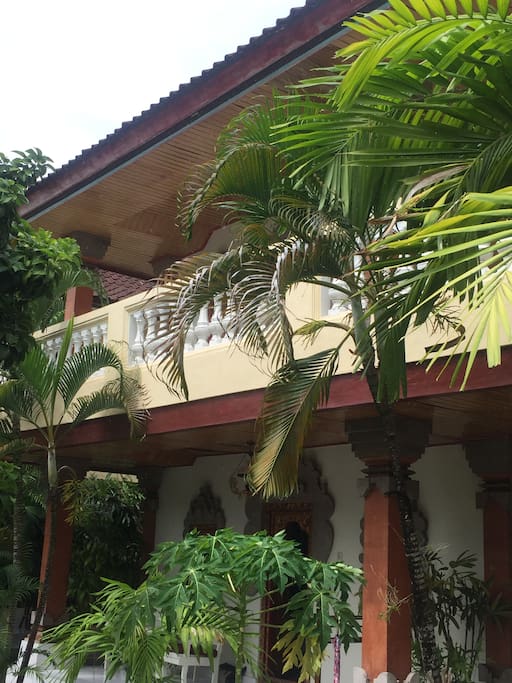 Overlooking the pool