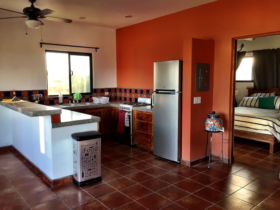 Open floor plan, kitchen and living room