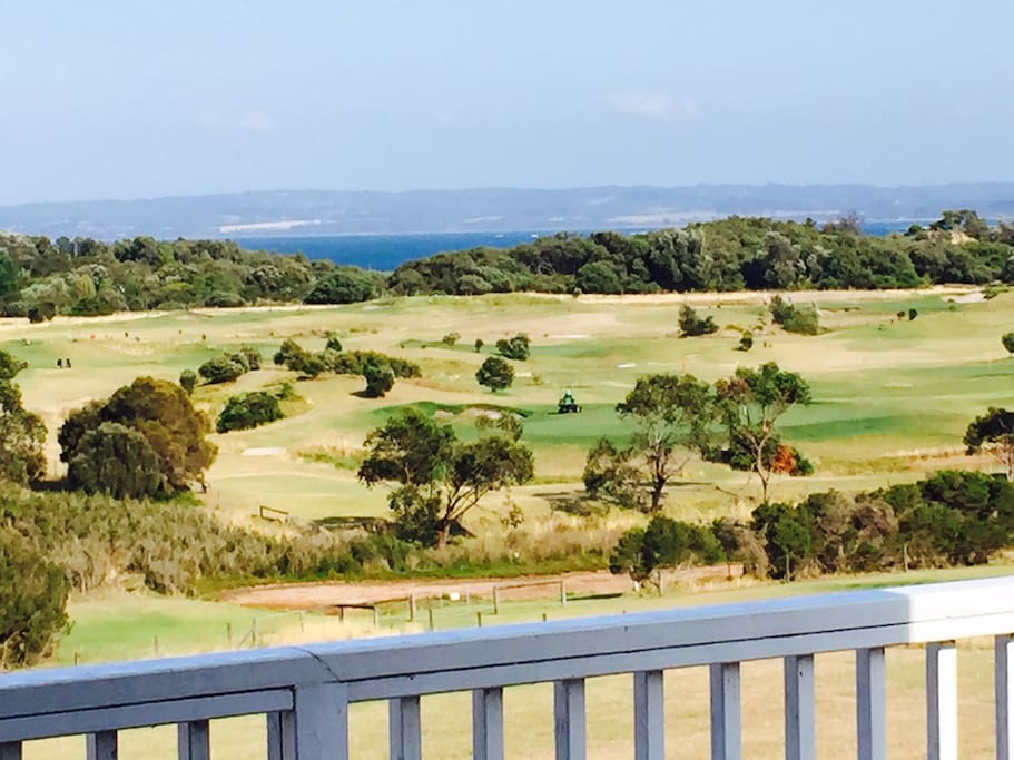 View over the golf course towards the ocean