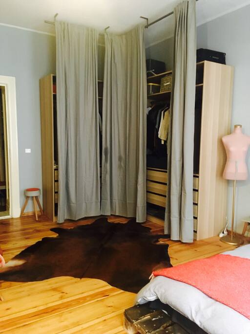 There is always space in the closet for you, with hangers and drawers!