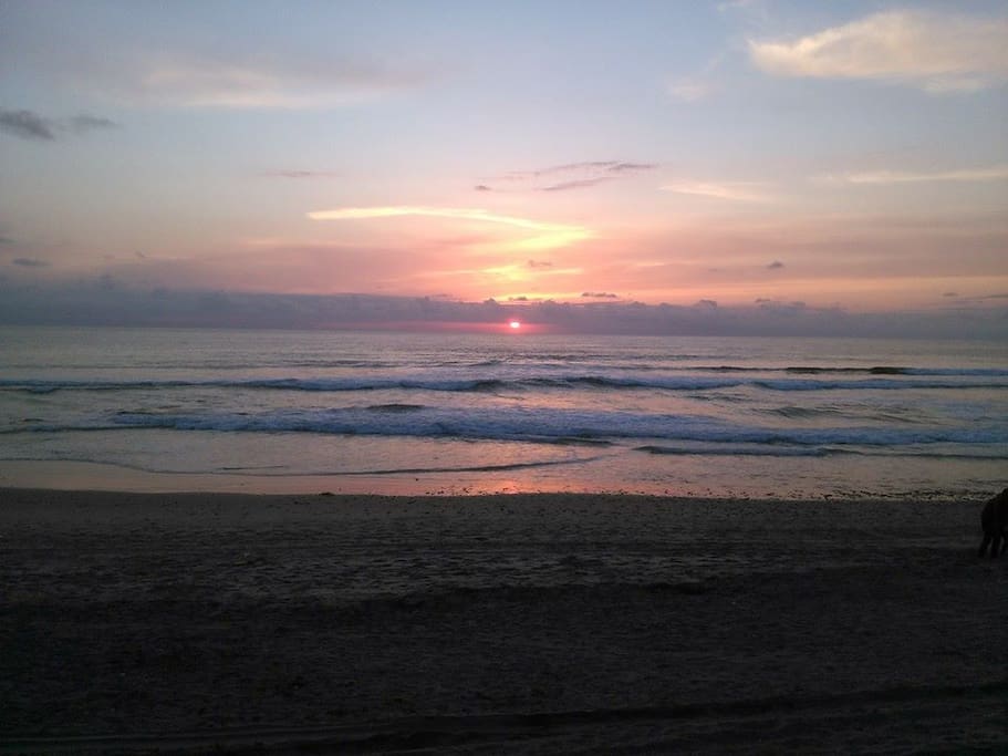 The beach a walk away.