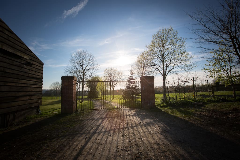 Gated entrance to the grounds.