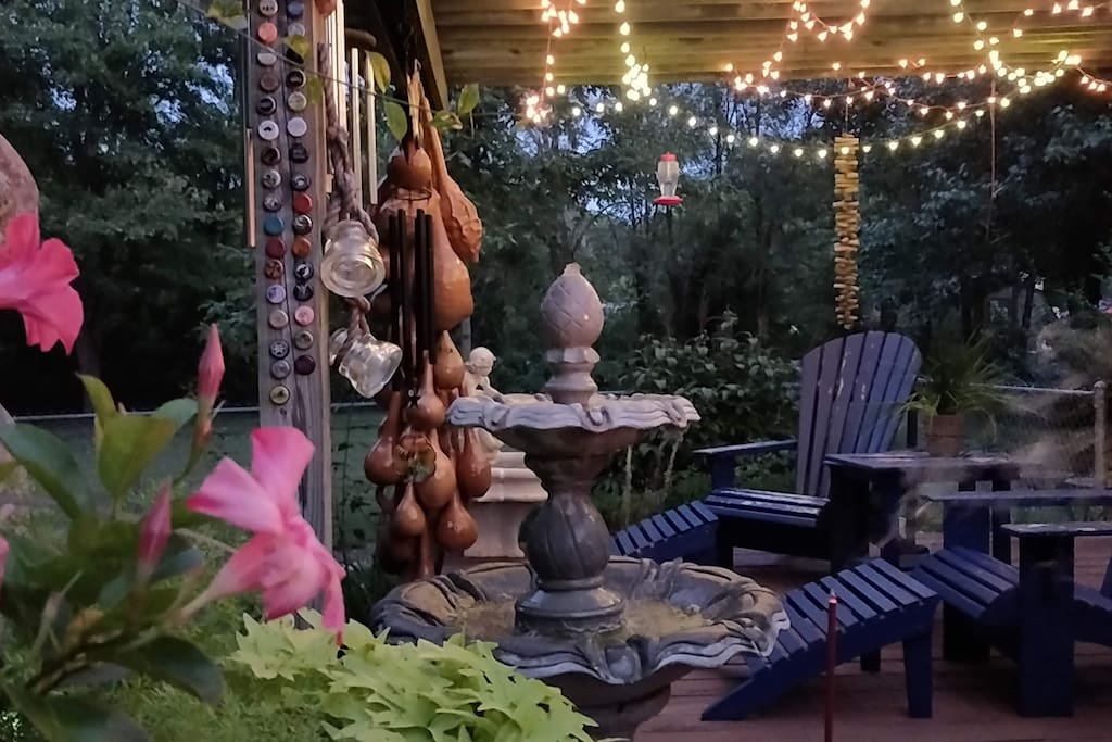 One of our guests took this picture of our back deck in the evening.