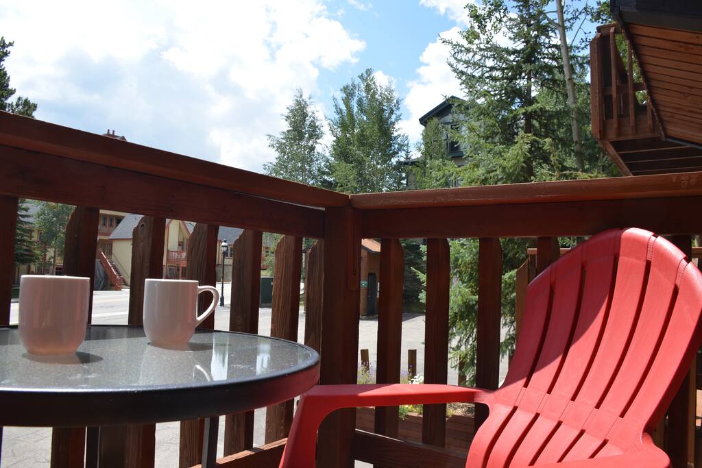 Enjoy coffee or cocktails on the balcony.