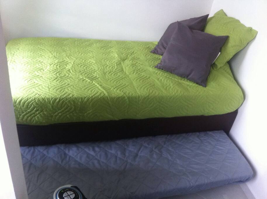 2nd bedroom. 2 real matres beds