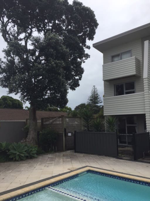Rear view from pool. Pool at your door step
