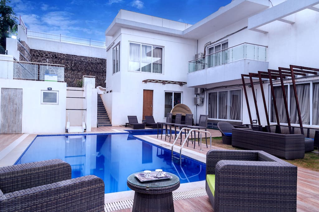 Poolside sitting area