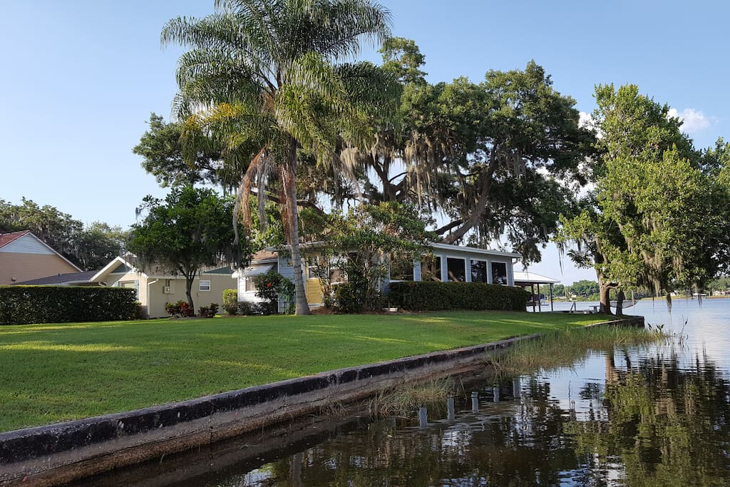 View of house from canal into Lake June and LakeHenry