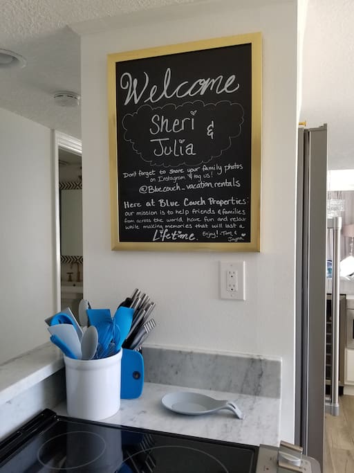Personalized Welcome sign.