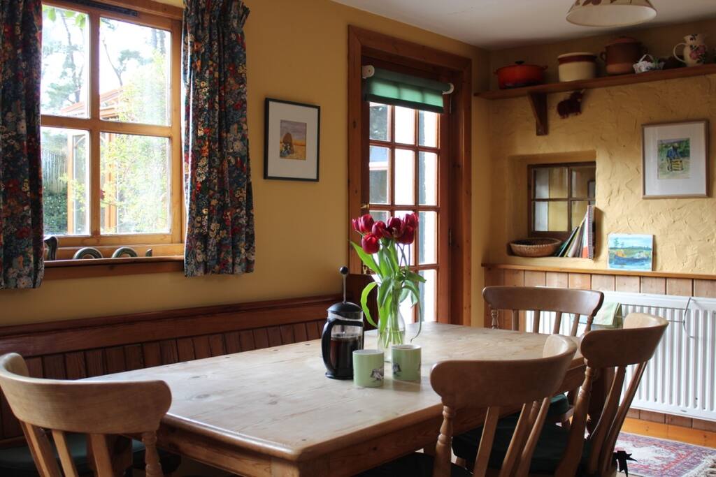 Dining area of open plan kitchen